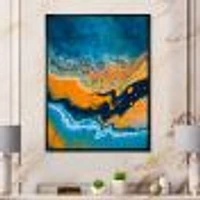 Toile « Abstract Marble Composition Blue and Orange IV »