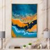 Abstract Marble Composition Blue and Orange IV  Wall Art