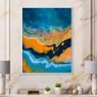 Abstract Marble Composition Blue and Orange IV  Wall Art