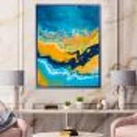 Abstract Marble Composition Blue and Orange IV  Wall Art