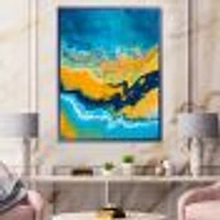 Abstract Marble Composition Blue and Orange IV  Wall Art