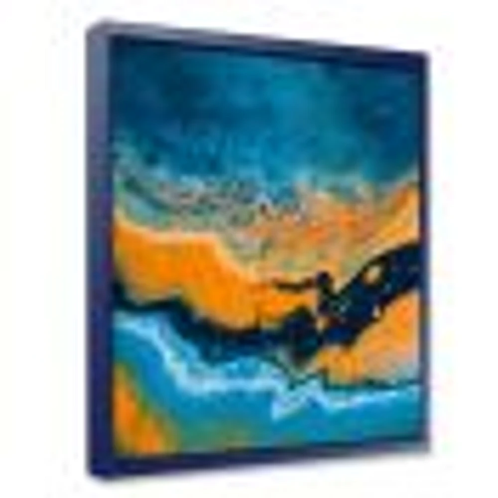 Toile « Abstract Marble Composition Blue and Orange IV »