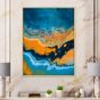 Toile « Abstract Marble Composition Blue and Orange IV »