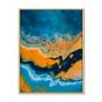 Abstract Marble Composition Blue and Orange IV  Wall Art