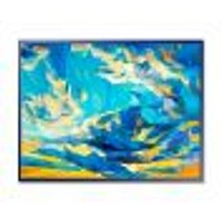 Cloudy Wide Open Sunset Over Ocean Horizon  Wall Art