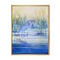 Blue Heron on The Lake Shore At Sunset  Canvas Wall Art Print