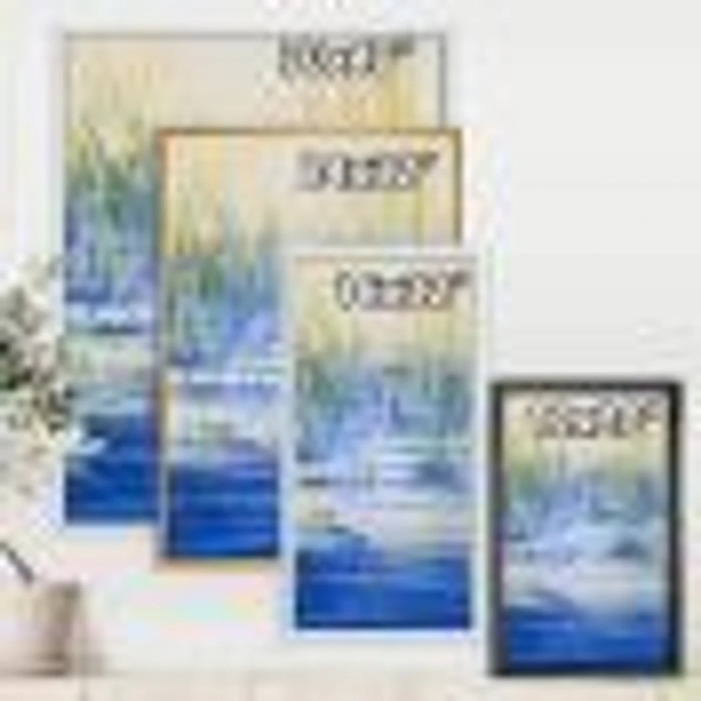 Blue Heron on The Lake Shore At Sunset  Canvas Wall Art Print