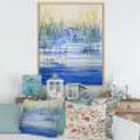 Blue Heron on The Lake Shore At Sunset  Canvas Wall Art Print