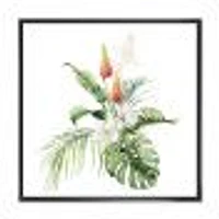 Tropical Bouquet with Lupine Plumeria Palm Leaves  Wall Art