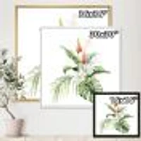 Tropical Bouquet with Lupine Plumeria Palm Leaves  Wall Art