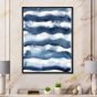 Abstract Classic Blue Waves  Wall Art