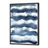 Abstract Classic Blue Waves  Wall Art