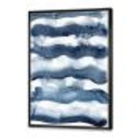 Abstract Classic Blue Waves  Wall Art