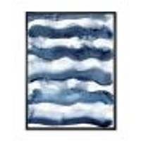 Abstract Classic Blue Waves  Wall Art