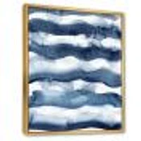 Abstract Classic Blue Waves  Wall Art