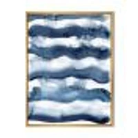 Abstract Classic Blue Waves  Wall Art