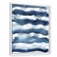 Abstract Classic Blue Waves  Wall Art