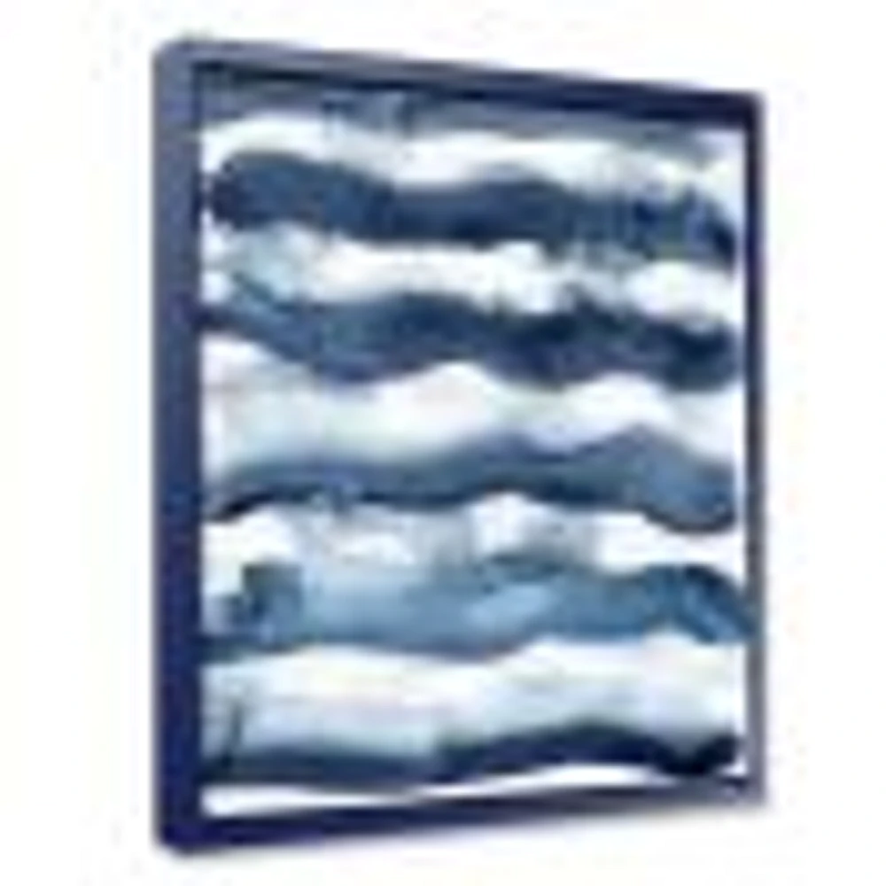 Abstract Classic Blue Waves  Wall Art