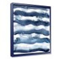 Abstract Classic Blue Waves  Wall Art