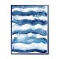 Abstract Classic Blue Waves  Wall Art