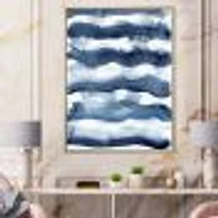 Abstract Classic Blue Waves  Wall Art