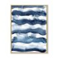 Abstract Classic Blue Waves  Wall Art