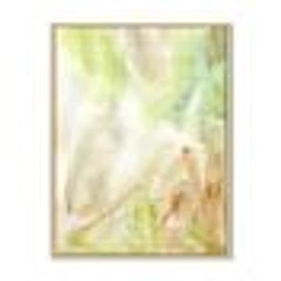 Pastel Abstract with Green Brown and Beige Spots Canvas Wall Art Print