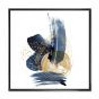 Landscape of Dark Blue Mountains & Gold Strokes II  Wall Art