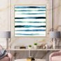 Aquatic Dark Blue Verticals Canvas Wall Art Print