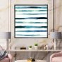 Aquatic Dark Blue Verticals Canvas Wall Art Print