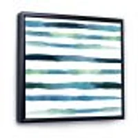 Aquatic Dark Blue Verticals Canvas Wall Art Print