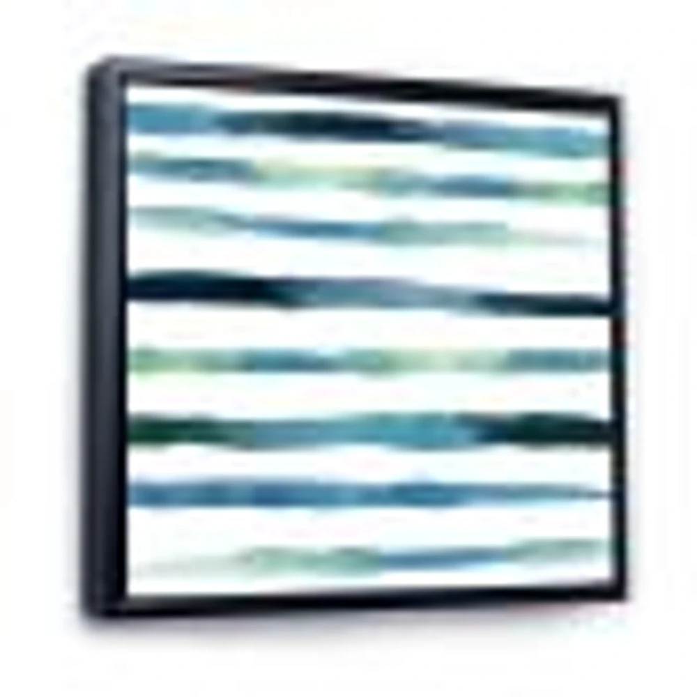 Aquatic Dark Blue Verticals Canvas Wall Art Print