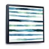 Aquatic Dark Blue Verticals Canvas Wall Art Print