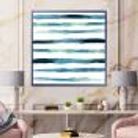 Aquatic Dark Blue Verticals Canvas Wall Art Print