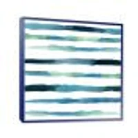 Aquatic Dark Blue Verticals Canvas Wall Art Print
