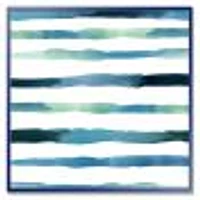 Aquatic Dark Blue Verticals Canvas Wall Art Print