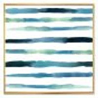 Aquatic Dark Blue Verticals Canvas Wall Art Print