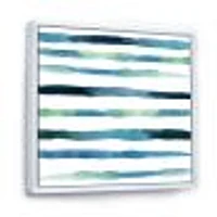 Aquatic Dark Blue Verticals Canvas Wall Art Print