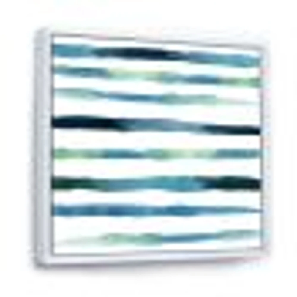 Aquatic Dark Blue Verticals Canvas Wall Art Print