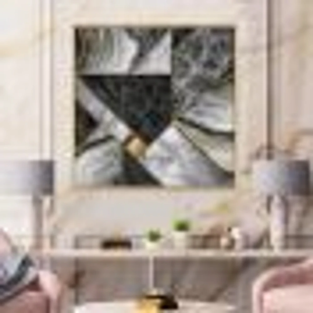 Marble Granite Agate with Touches of Gold  Canvas Wall Art Print