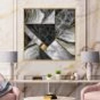 Marble Granite Agate with Touches of Gold  Canvas Wall Art Print