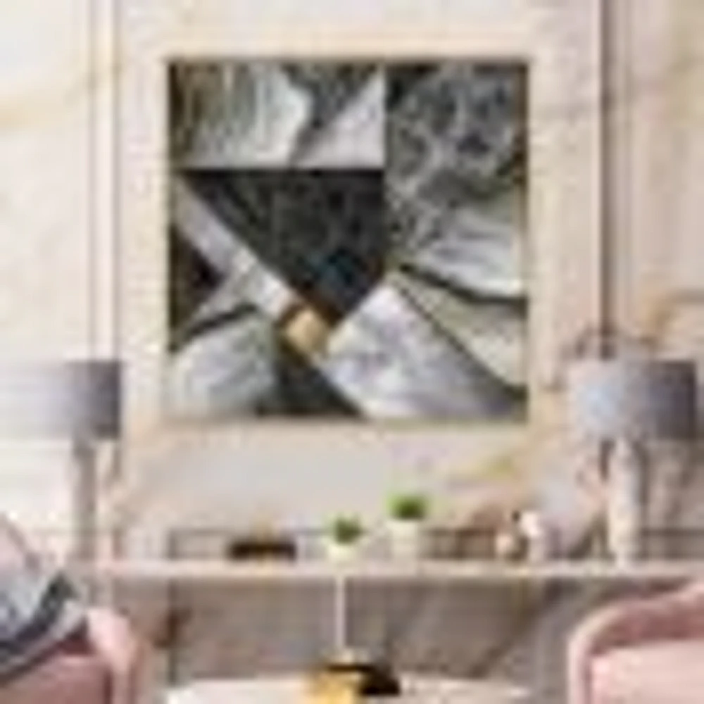 Marble Granite Agate with Touches of Gold  Canvas Wall Art Print