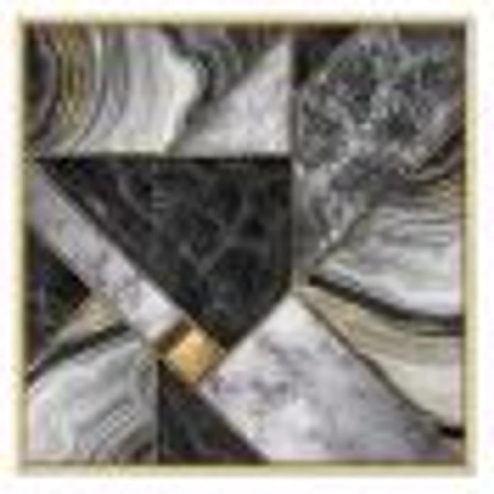 Marble Granite Agate with Touches of Gold  Canvas Wall Art Print