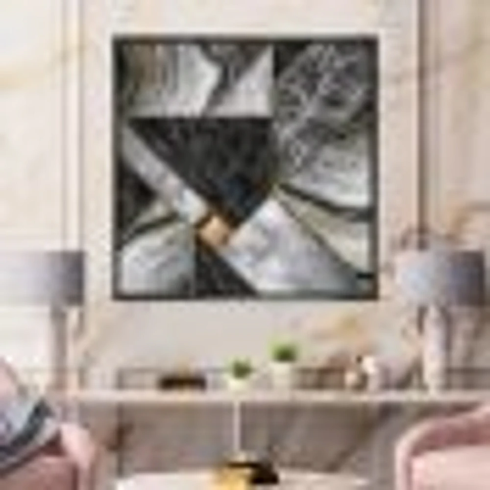 Marble Granite Agate with Touches of Gold  Canvas Wall Art Print