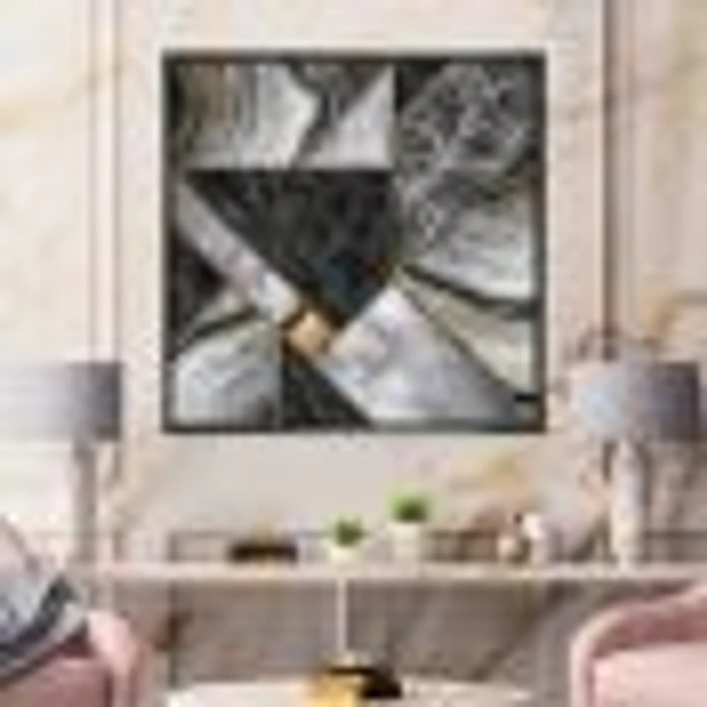 Marble Granite Agate with Touches of Gold  Canvas Wall Art Print