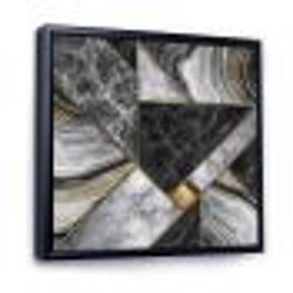 Marble Granite Agate with Touches of Gold  Canvas Wall Art Print