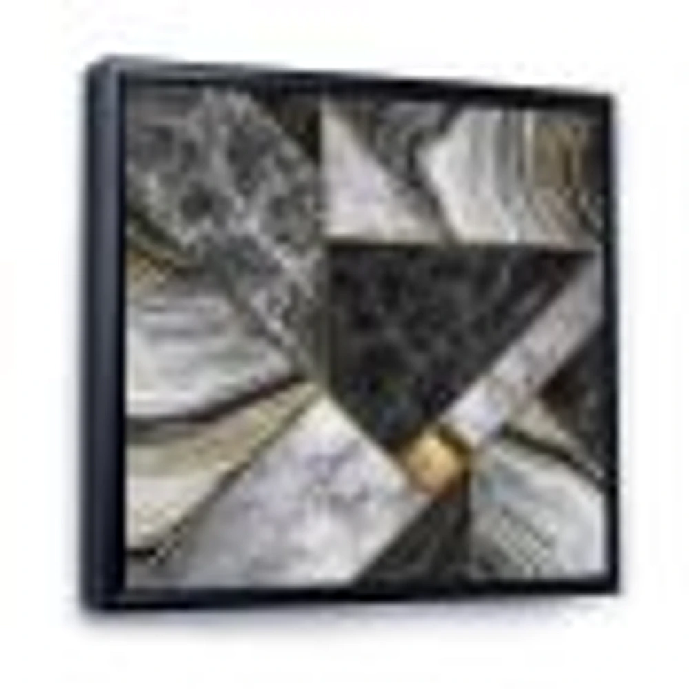 Marble Granite Agate with Touches of Gold  Canvas Wall Art Print