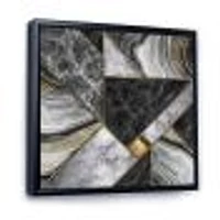 Marble Granite Agate with Touches of Gold  Canvas Wall Art Print