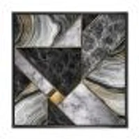 Marble Granite Agate with Touches of Gold  Canvas Wall Art Print