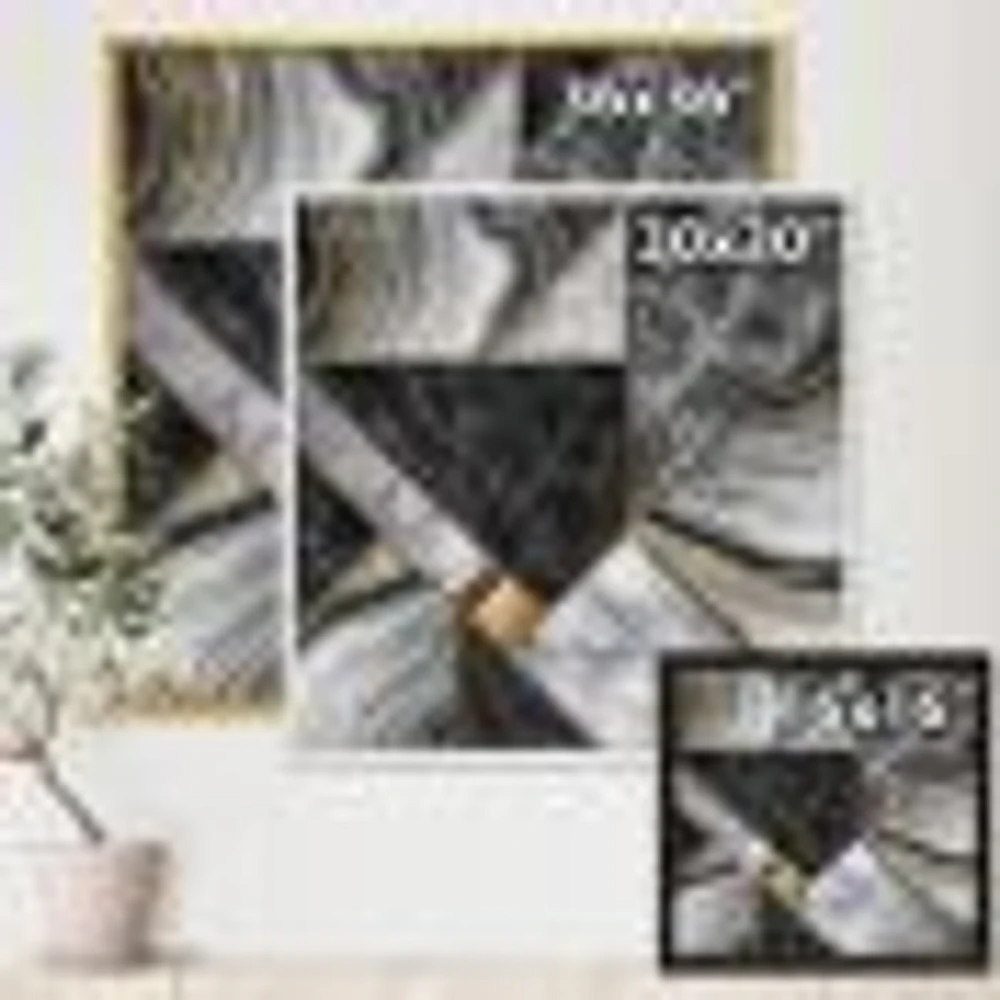Marble Granite Agate with Touches of Gold  Canvas Wall Art Print